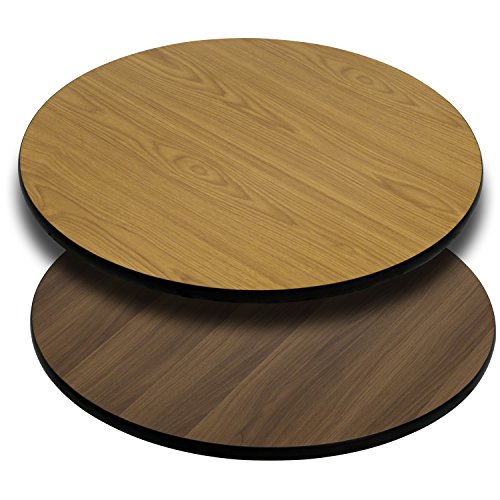 Flash Furniture Glenbrook 42" Round Table Top with Natural or Walnut Reversible Laminate Top - color: Natural/Walnut, size: 42" Round