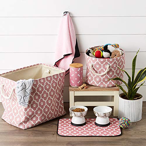 Bone Dry Machine Washable, Ultra Absorbent Pet Mat, 12x18, Rose/Off-White Lattice - color: Rose/Off-White Lattice, size: 12"L x 18"W