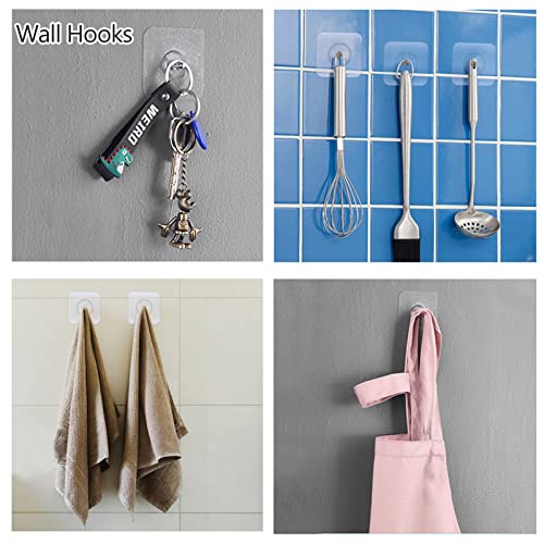 AIERSA 13 Pack Wall Hooks for Hanging,Screw Free Sticker for Mount Wall Shelf, 2 in 1 Reusable Adhesive Hooks Heavy Duty, Waterproof Rustproof and Oilproof for Kitchen, Bathroom, Home, Office(16mm) - color: 13 packs