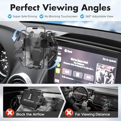 FIILINES Phone Holder for Mazda MX-5 Miata 2016-2023/CX-3 2016-2021/Mazda 3 2014-2016 (Fit 7" Screen), Phone Mount with Dash Organizer for CX3 Accessories, 360 Degree Rotation Dash Mount - size: For MX5 2016-2023
