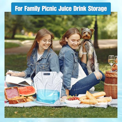 18 Pcs 5 L Collapsible Water Container Bag, 1.3 Gallon Collapsible Water Storage Bag Water Container Emergency Jug Clear Plastic Water Storage Bag Foldable Water Bag For Camping Riding