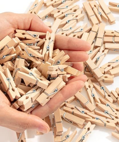 Mr. Pen- Wooden Clothes Pins, Natural Wood, 132 pcs, 1.4 Inch | Mini Clothes Pins for Hanging Pictures, Small Clothes Pins Wood, Clothing Pins, Mini Clothespins for Photos - color: Wood, size: 1.4 inch, 132 pcs