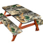 Picnic Table Cover with Bench Covers 72IN 6FT, Camping Essentials Tablecloth Waterproof Oilproof with elastic Edge for Indoor Outdoor Patio (Camouflage) - color: Camouflage