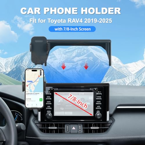 Car Phone Holder Fit for 2019-2025 Toyota RAV4 Accessories Phone Mount 7/8-inch Screen Fixed Clip, Cell Phone Automobile Cradles Hands-Free 360 Degree Rotation Not Affect Air Vent - size: 2019-2025 Toyota RAV4