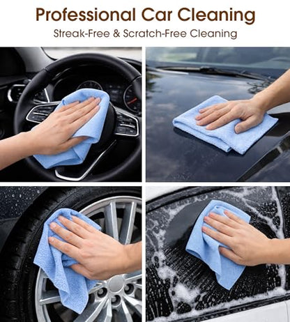 KitchLife Microfiber Cleaning Cloth Roll, 200 Pack - Tear-Away Microfiber Paper Towels, Lint-Free, Reusable, Washable for Kitchen, Car, Dishes, and Sensitive Surfaces (Blue) - color: Blue, size: 100 Pack x 2