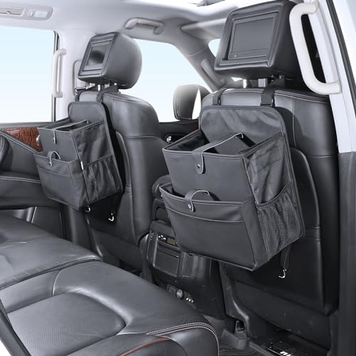 TAIKOO Front Seat Car Organizer Passenger Seat Organizer for Car Truck SUV | Leather Car Seat Organizer with Large 13.8" Pocket for Laptop Tablet File Folder, Hanging Backseat Storage for Vehicle