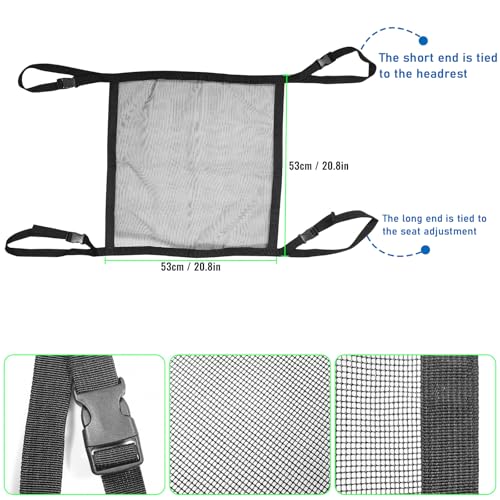 RUIANTE Dog Car Net Barrier Pet Travel Barrier Car Divider Mesh Drive Safely Adjustment Length for Children and Pets Dogs Sturdy Mesh Car Ceiling Cargo Net Universal Fit Cars SUVs Truck Pickup Black