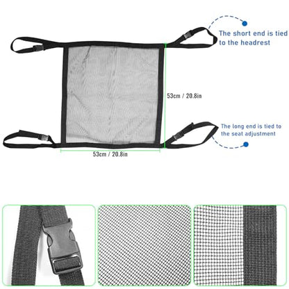 RUIANTE Dog Car Net Barrier Pet Travel Barrier Car Divider Mesh Drive Safely Adjustment Length for Children and Pets Dogs Sturdy Mesh Car Ceiling Cargo Net Universal Fit Cars SUVs Truck Pickup Black