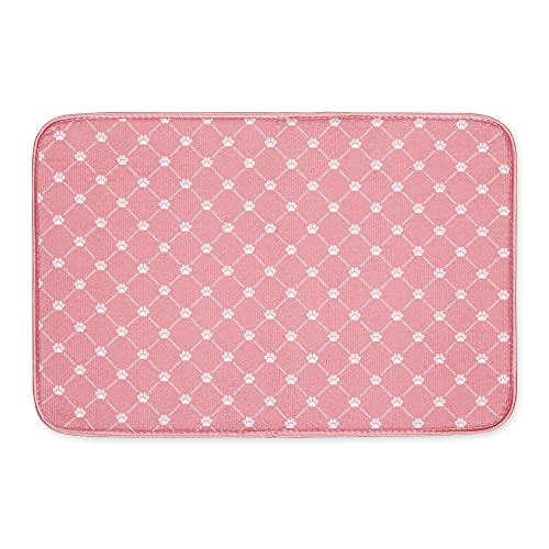 Bone Dry Machine Washable, Ultra Absorbent Pet Mat, 12x18, Rose Trellis Print - color: Rose Trellis Print, size: 12"L x 18"W