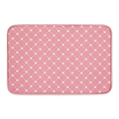 Bone Dry Machine Washable, Ultra Absorbent Pet Mat, 12x18, Rose Trellis Print - color: Rose Trellis Print, size: 12"L x 18"W