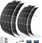 1600 Watt Solar Panel Kit, 4 × 400 Watt Flexible Solar Power Panel Photovoltaic Module with 40A Solar Charge Controller Monocrystalline Solar Panel for Camping Off Grid Battery Charging Boat - color: 1600W