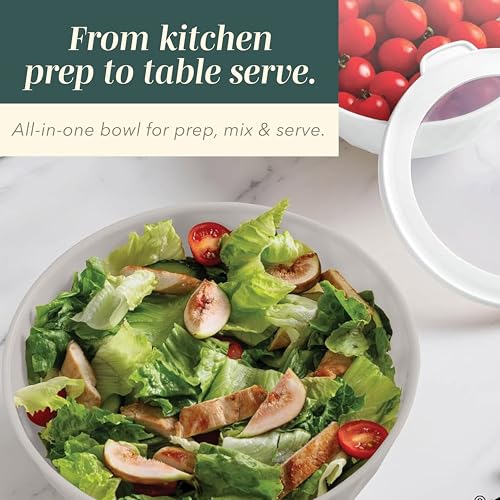 COOK WITH COLOR Mixing Bowls with Lids - 12 Piece Plastic Nesting Bowls Set includes 6 Prep Bowls and 6 Lids, Microwave Safe Mixing Bowl Set, Green Diamond - color: Green Diamond