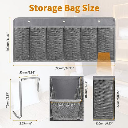 RVZONE RV Shoe Pockets 10 Pockets & 6 Pockets Heavy Hanging Bedside Storage Organizer with Sturdy Hooks Storage Pockets Hangs on bed for Shoes Toys and Tool Accessories