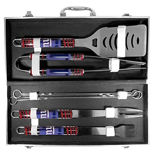 NFL Siskiyou Sports Fan Shop New York Giants Steel Tailgater BBQ Set w/Case 8 piece Gray