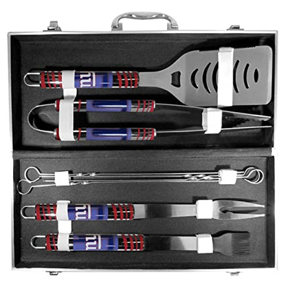 NFL Siskiyou Sports Fan Shop New York Giants Steel Tailgater BBQ Set w/Case 8 piece Gray