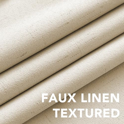 H.VERSAILTEX 100% Blackout Curtains for Bedroom Thermal Insulated Linen Textured Curtains Heat and Full Light Blocking Drapes Living Room Curtains 2 Panel Sets, 42x54 Inch, Bleached Sand - color: Bleached Sand, size: 42"W x 54"L (Pack of 2)