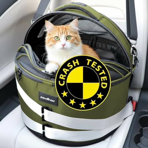 Crash-Tested 3-in-1 Portable Small Dog Car Seat, Cat Bed & Pet Carrier – CPS Certified for Crash Protection & Safe Travel (Green) - color: Green