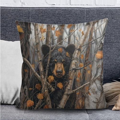 Bear Branch Pattern 3 Pcs RV Dinette Cushion Covers Breathable RV Couch Cover Elastic Loveseat Sofa Chair Cover Pillow Case Furniture Protector for RV Camper Car Bench - color: Bear Branch