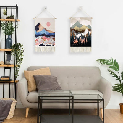 2Pcs Printed Wall Tapestry Hanging Decor, 14x24" Cotton Prints Boho Chic Bohemian Morocco Landscape Scenery Tapestries Poster Art Gift for Apartment Dorm Kids Livingroom Bedroom Door Entrance