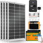 ECO-Worthy 1.6KWH Complete Solar Panel Kit 400W 12V for RV Off Grid: 4 * 100W Solar Panel + 40A MPPT Controller + 2 * 12V 100Ah Lithium Battery + Upgraded 2000W Power Inverter + Bluetooth Module - style: Pro 400W Complete Kit