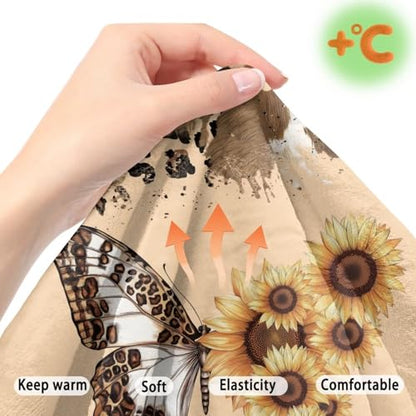 Butterfly Sunflower Leopard Pattern 2 Pcs RV Dinette Cushion Covers Breathable RV Couch Cover Elastic Loveseat Sofa Chair Cover Furniture Protector for RV Camper Car Bench - color: Butterfly Sunflower Leopard