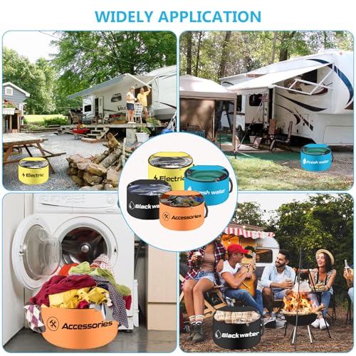 BOYISEN RV Hose Storage Bags 4 Pack - Waterproof RV Sewer Hose Storage, RV Utility Bag Organizer, RV Hose Bag for Electrical Cords, Fresh/Black Water Hoses and RV Accessories (Zipper Closures) - style: Two-Way Zipper Closures and Visible Cover