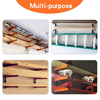 Ultrawall Wall Mount Wood Organizer and Lumber Storage Metal Rack with 3-Level - Indoor & Outdoor Use, 2 Pack - style: Industrial