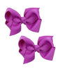 Baby Girl's 2Pcs Cute 3 Inch Pure Color Bow-knot Hair Clip for Photography Travel Daily Life (Purple) - color: Purple