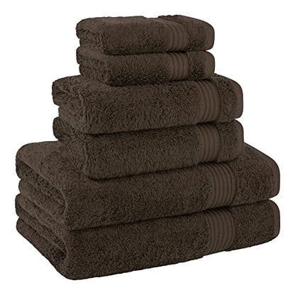 Cotton Paradise 100% Cotton Turkish Towel Set, Soft Absorbent Quick Dry, 6 Piece Towel Set, Chocolate Brown - color: Chocolate Brown