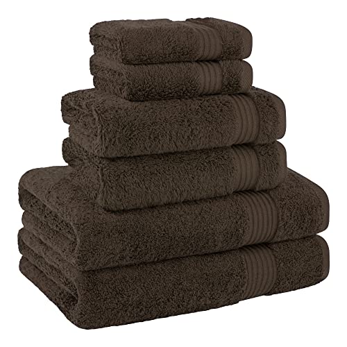 Cotton Paradise 100% Cotton Turkish Towel Set, Soft Absorbent Quick Dry, 6 Piece Towel Set, Chocolate Brown - color: Chocolate Brown