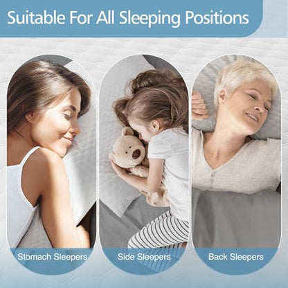 DUMOS Memory Foam Pillows for Sleeping, 1 Pack Bed Pillows for Adults with Washable Cover and Breathable Mesh, Gel Cooling Pillow for Back and Side Sleeper Support, White - size: 1 Pack