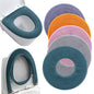 Bathroom Soft Thicker Warmer Stretchable Washable Cloth Toilet Seat Cover Pads 3PCS (Blue Green Gray) (5 Colors) - color: 5 Colors