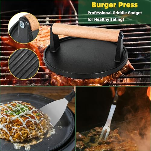 30PCS Griddle Accessories Kit, Flat Top Grill Accessories Set for Blackstone and Camp Chef, Grill Spatula Set with Melting Dome, Burger Press, Gifts for Men, Christmas Stocking Stuffers for Adults Men