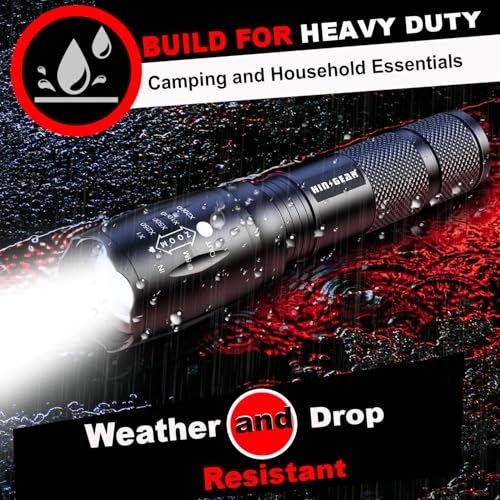 1 Mode Flashlights 4 Pack, Bright Zoomable LED Tactical Flashlight High Lumens, Water Resistant Portable Pocket Flash Light for Emergency, Camping Essentials, Gift - SL2000 - size: 4 Pack