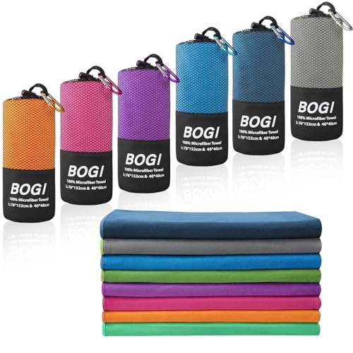 BOGI Microfiber Travel Sports Towel-Quick Dry Towel, Soft Lightweight Microfiber Camping Towel Absorbent Compact Travel Towel for Camping Gym Beach Yoga Swimming Backpacking (S:16''x32'',2Pcs-Grey) - color: Grey, size: S:16''x32''(2 Pcs)