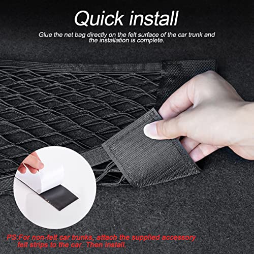 Mesh Cargo Net for Car, Universal Stretchable Trunk Storage Net Wall Sticker Organizer Elastic Pouch Bag for Cars, SUV, Home, Auto Interior Accessories (Large) - size: Large