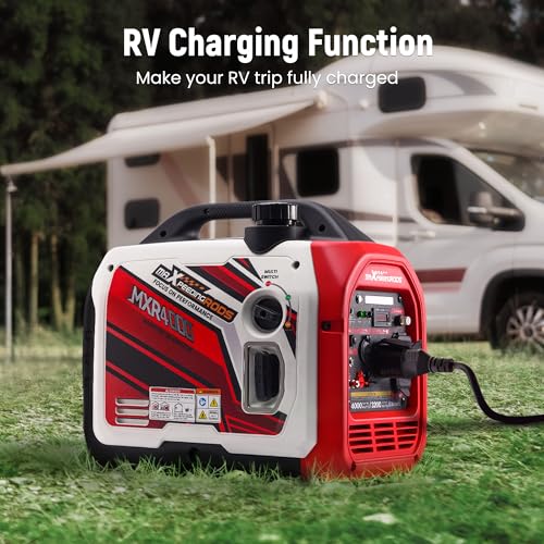 maXpeedingrods 4000 Watt Inverter Generator Portable, Bluetooth® App Remote Data Monitor, RV Ready, Gas Powered Generator with CO Alarm for Outdoor Camping, Home Backup - style: MXR4000+Gas+App Data Monitor