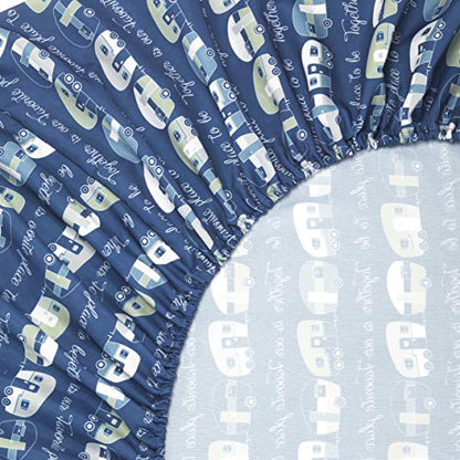 The Lakeside Collection Our Favorite Place is Together Bedding Sheet Set with Pillowcases - Full Blue/Gray - size: Full Sheets