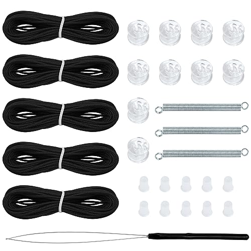 NOVINO RV Blinds Repair Kit for Camper Window, Pleated RV Shade Repair Kit, Camper Blinds String Maintain for Day Night Pleated Window Shade-Black - color: Black