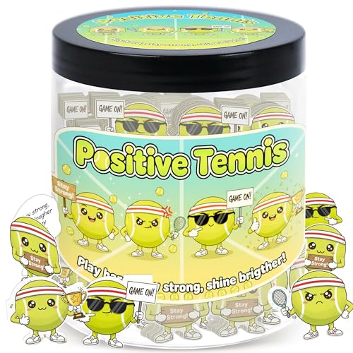 Positive Tennis Jar with 60 Affirmation Cards, Inspirational Tennis Gifts for Women and Men, Fun Motivation Jar for Tennis Lovers, Coach Appreciation Present, Cool Decor for Girls and Sports Fans - color: Positive Tennis