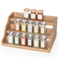 Tiered Spice Rack Organizer for Cabinet, Wooden Spice Rack for Countertop, Spice Shelf organizer Spice Organization for Cabinet