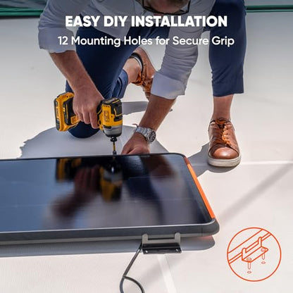 Jackery SolarSaga 100 Prime Bifacial DIY Solar Panel, 100W Portable Solar Charger, Featuring 25% Conversion Efficiency, IP68 Waterproof Solar Generator - Vans, Roofs, Balconies, RV, Off-Grid Cabins. - size: 100W Prime