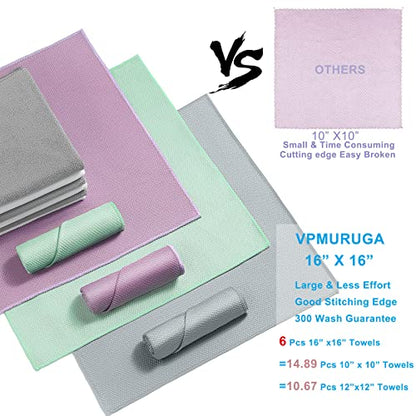 Easy Clean Fish Scale Nanoscale Cleaning Cloth,Streak Free Microfiber Glass Cleaning Cloths for Window Mirrors Windshields,Lint Free Microfiber Polishing Cleaning All-Purpose Towel Pack of 6(Purple) - color: Purple