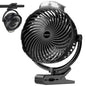 10000mAh Clip on Fan, 8-Inch Golf Cart Fan Rechargeable with LED Light, 9 Speeds Strong Airflow, Ultra Quiet, 30Hrs Runtime, 360° Rotation, Cooling for Bed Camping Office Desk Dorm, Black
