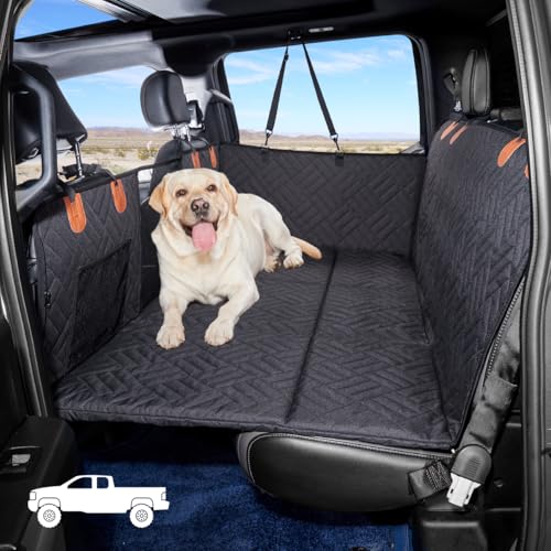 YJGF Dog Back Seat Extender for Truck,Truck Seat Cover Back Seat,Dog Hammock for Truck,Pet Seat Covers for Dogs,Hard Bottom Seat Extender for Dogs(Black,for Full Size Truck) - color: Black, size: For Full Size Truck
