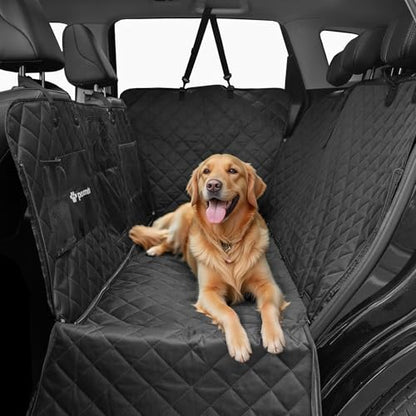 Dog Car Seat Cover for Back Seat with Door Protection, Waterproof Dog Seat Hammock, Soft-Padded Pet Car Seat Cover for SUVs & Sedans (Black) - style: Soft-Padded