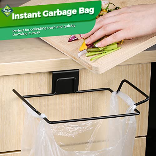 Trash Bag Holder,2 Pack | for Cabinet Door and Cupboards,Stainless Steel,Black,Plastic Bag Holder under Sink,Use for Kitchen,Bathroom,Camper - color: Black