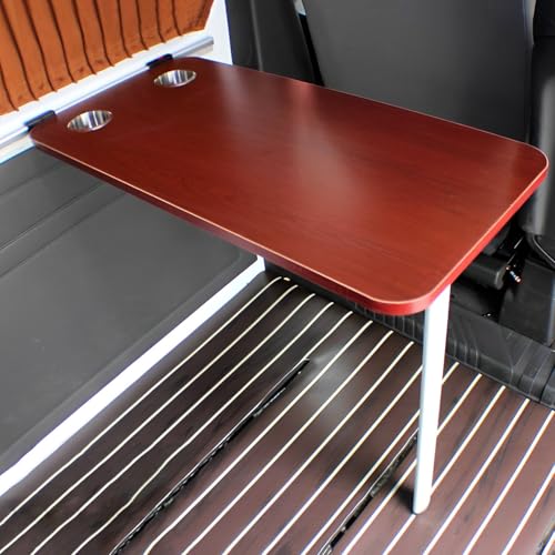 RV Wall Mounted Table With Two Cup Slots Rv Dinette Table Wall Mounted Desk Wood Folding Camper Table for Motorhome Home Office Folding RV Table For Small Space Foldable Multifunctional Table(Red) - color: Red