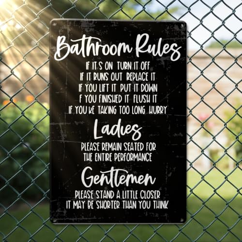 Funny Bathroom Wall Decor Housewarming Gifts for Women Men Friends Retro Office Room Guest Bathroom Restroom Toilet Decor Metal Tin Sign 7 x 10.5 Inch - color: Generic8