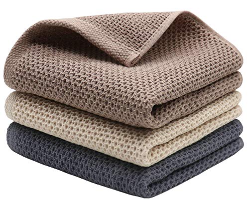 Mia'sDream Cotton Hand Towels Bath Towels Set,13”x 28”, 3 Pack, Multi Color | Sof Hand Towels for Bathroom & Kitchen, Absorbent Waffle Kitchen Towels, Cotton Dish Towels For Kitchen Drying - color: Multi Color, size: 13inch x 28inch